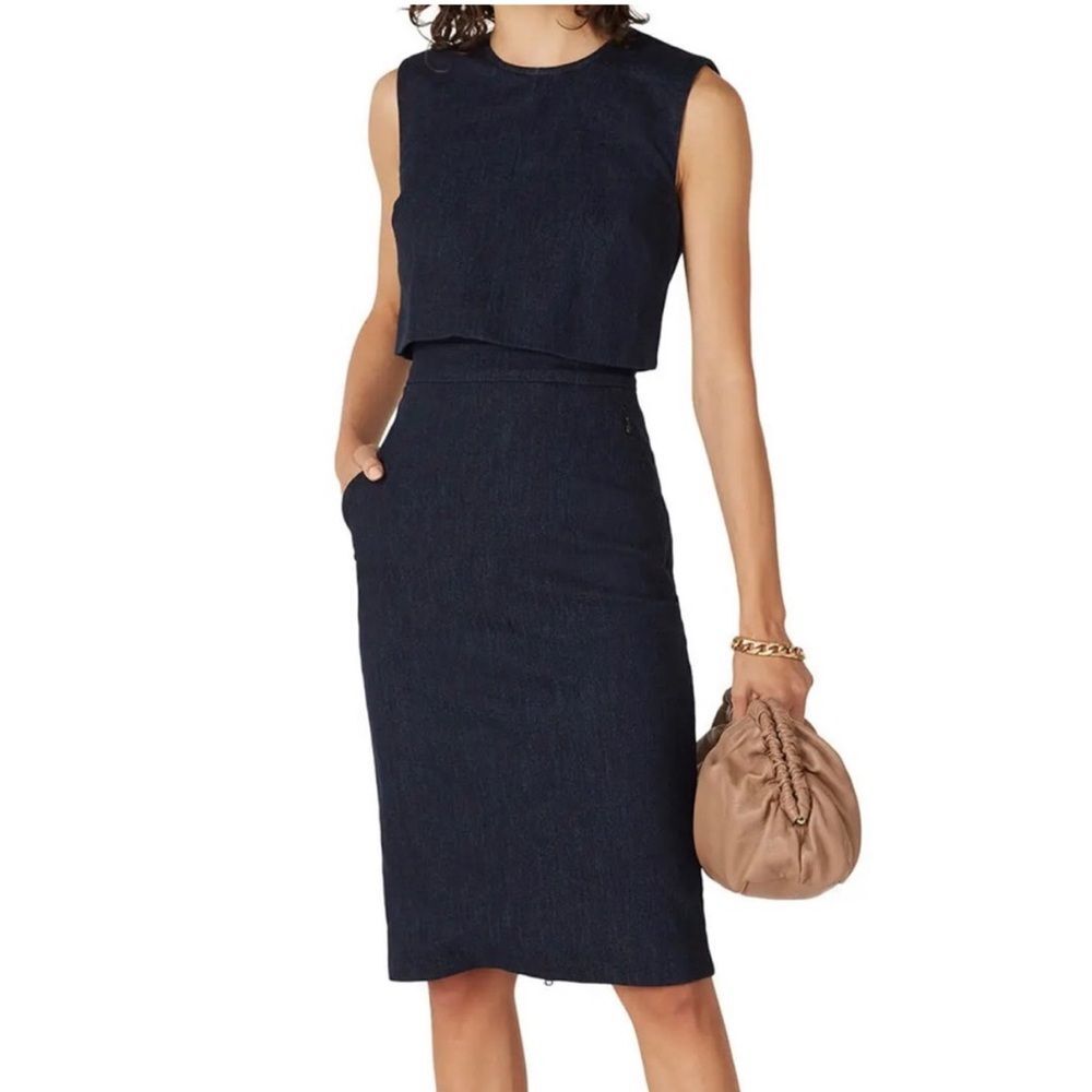 TOCCIN NY Denim Popover Dress Minimalist Career Quiet Luxury